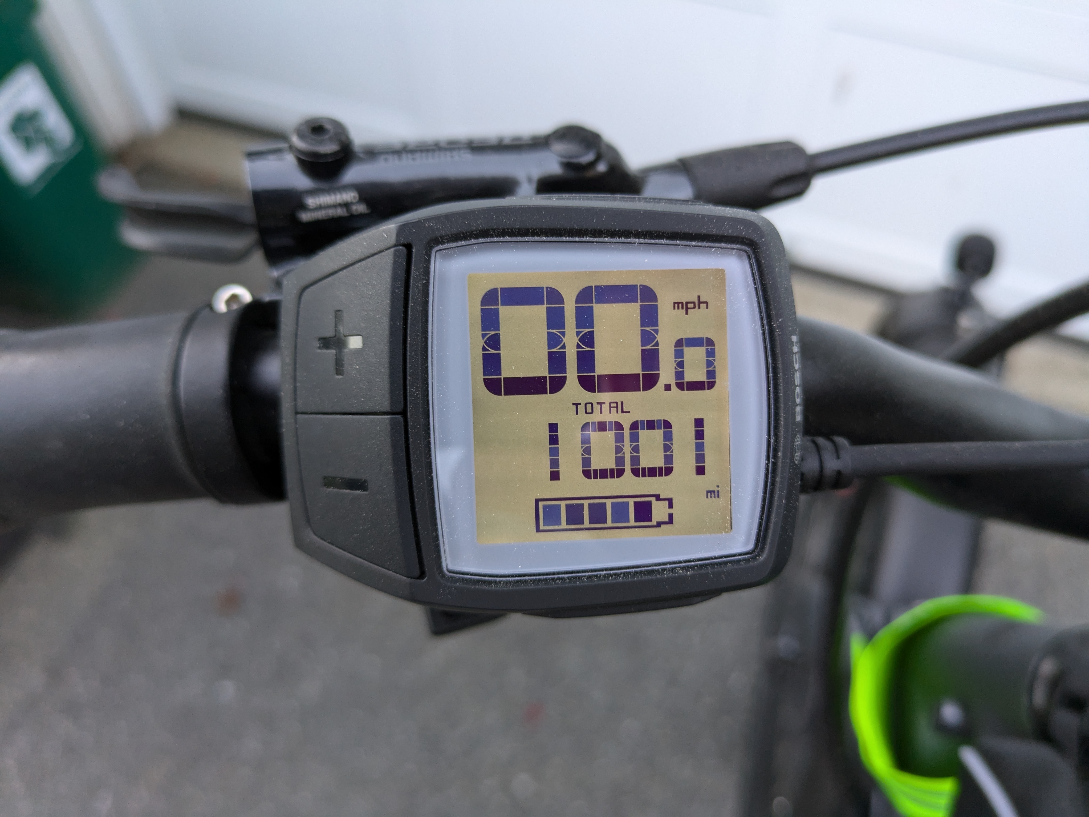 My bike's odometer reading 1,001 miles