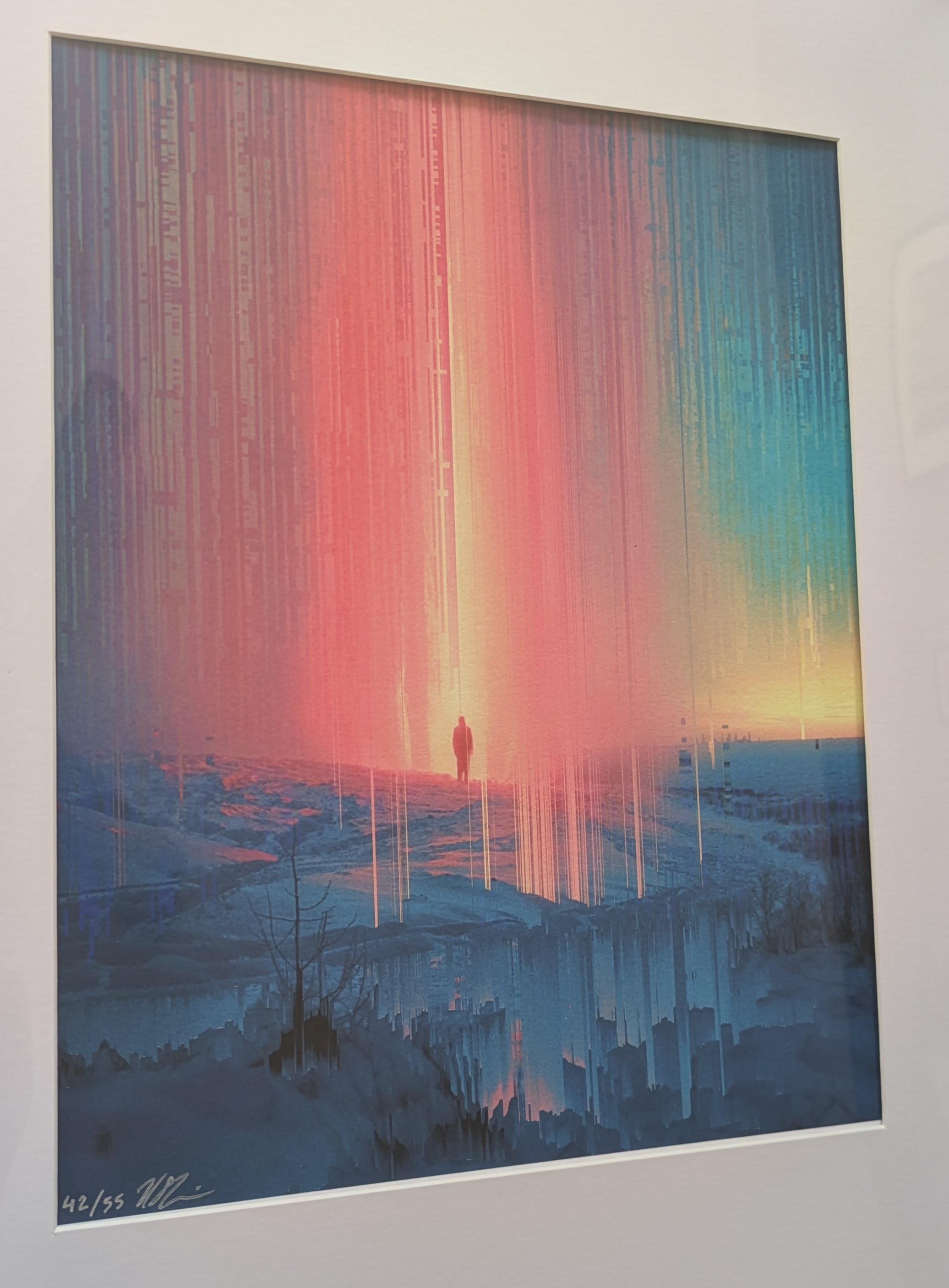 A print of Rob Sheridan's 'Precipice' in a frame
