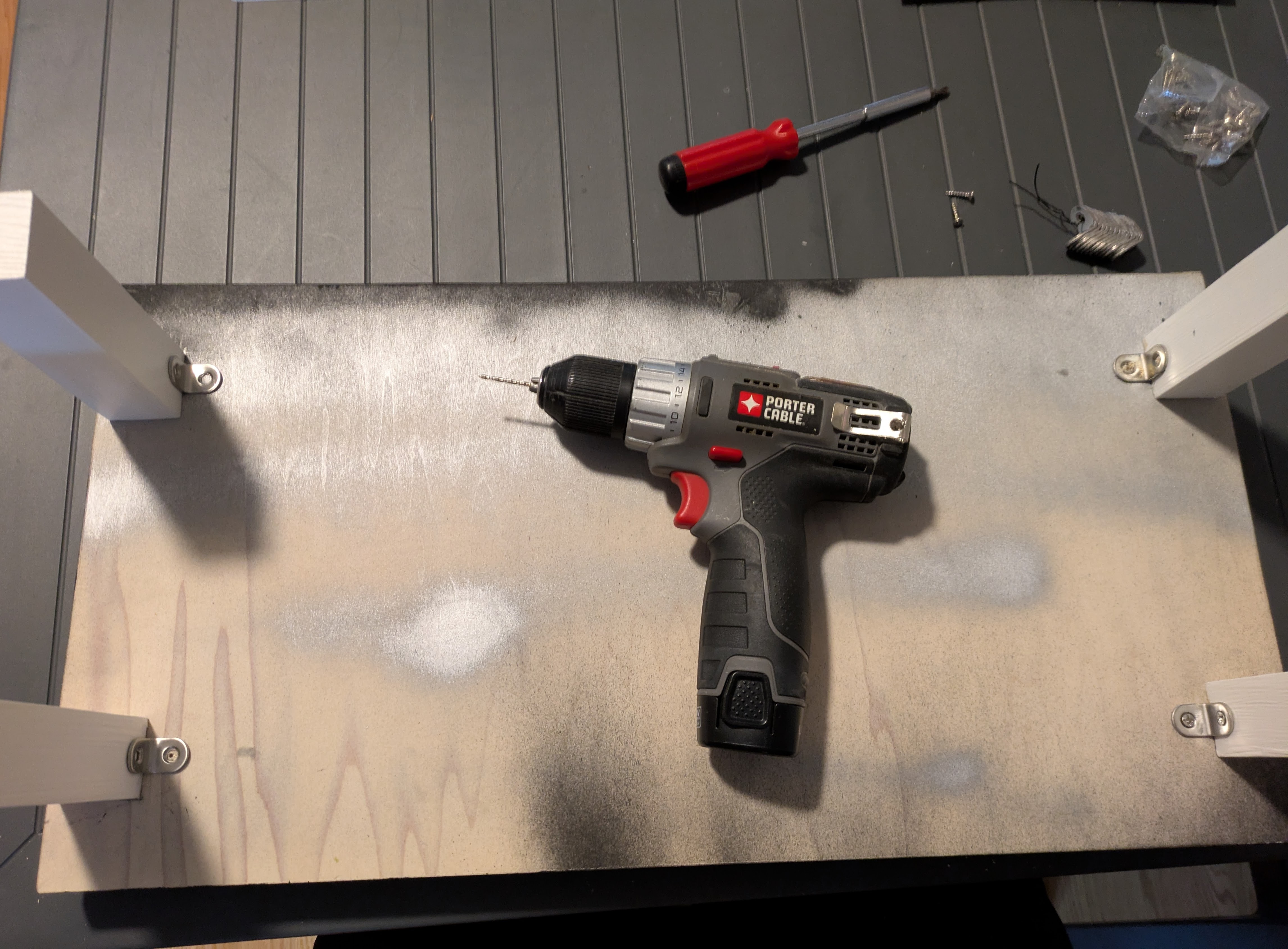 Assembling the legs of the platform