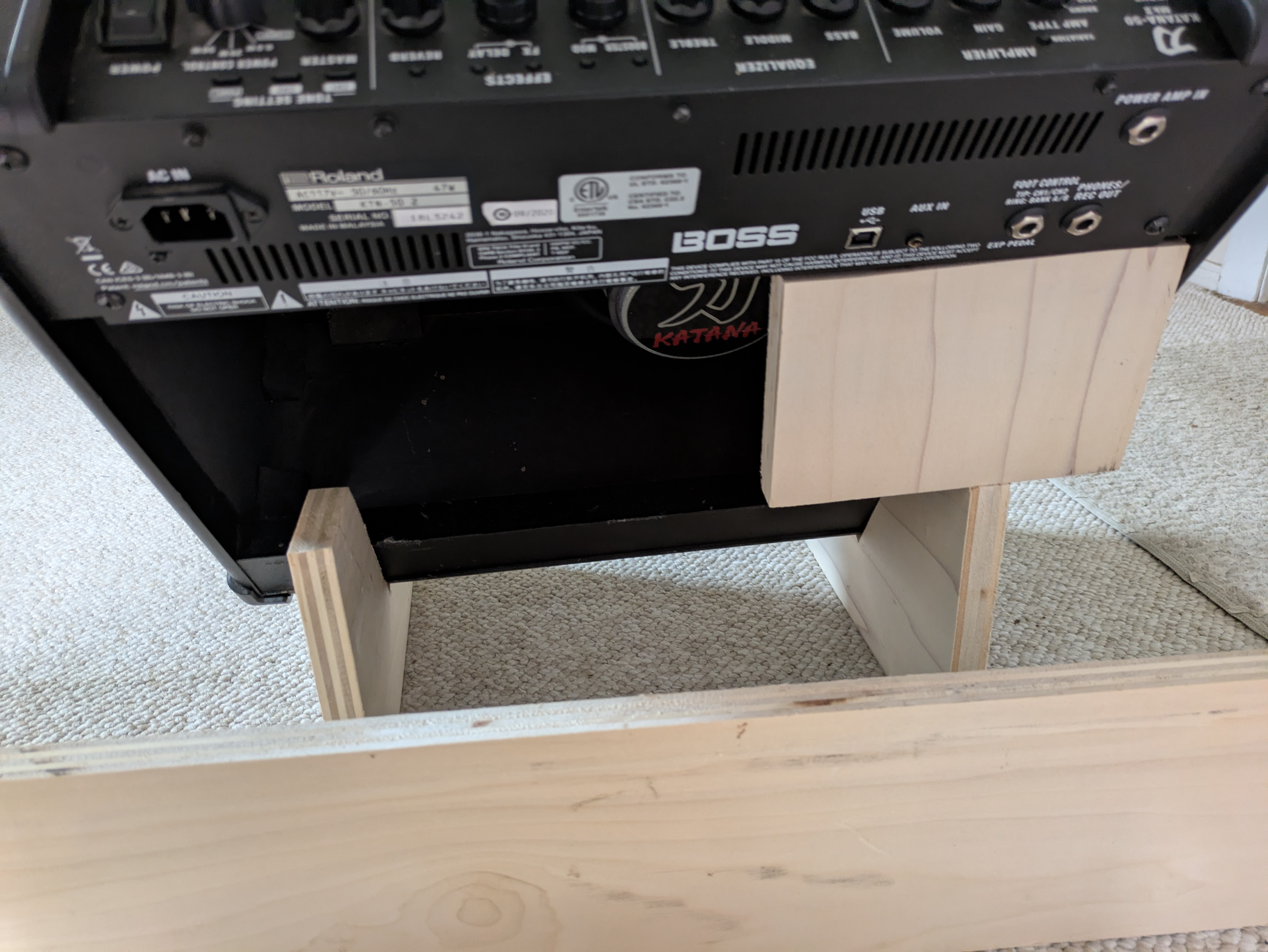 Checking the height for a rear support piece to the amp