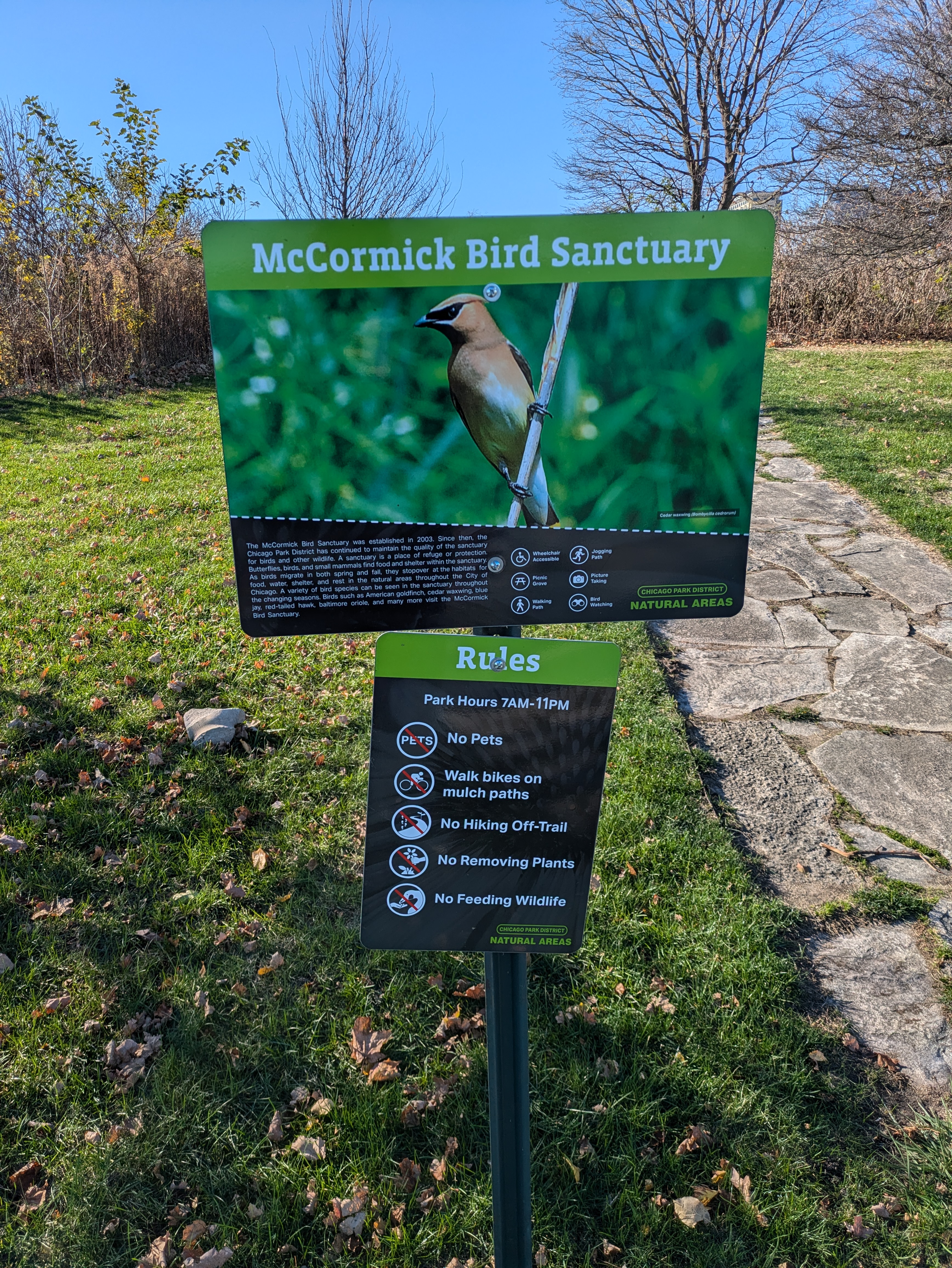 A sign that says McCormick Bird Sanctuary