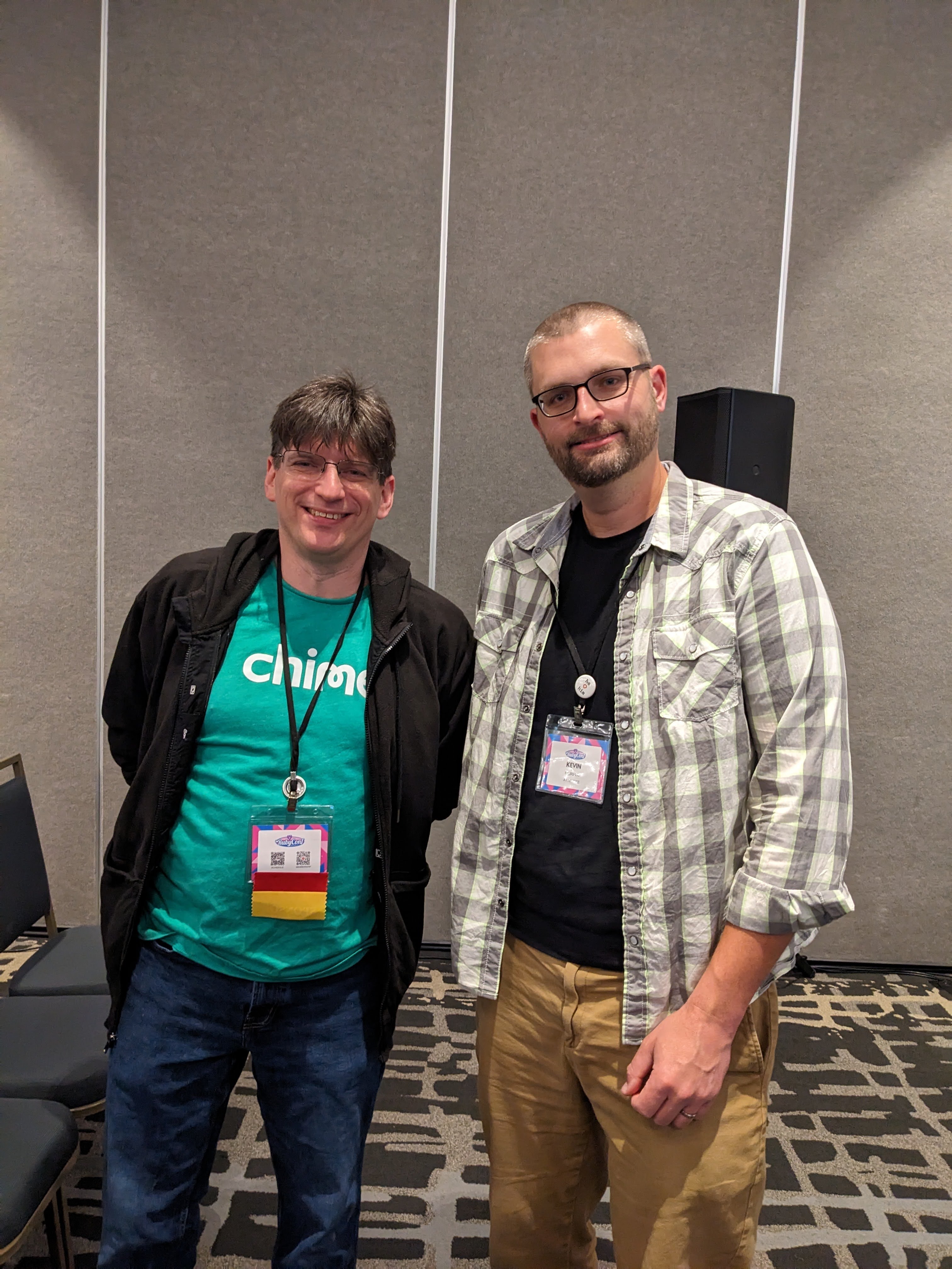 Noel Rappin and me at RubyConf 2023